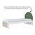 Cama Skandi Com Cabeceira Estofada - Sarja Verde / Branco - Imagem 3