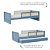 Cama Infantil Link - Com 2 Meias Grades Em Palha Natural - Azul Sereno - Imagem 5