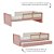 Cama Infantil Link - Com 2 Meias Grades Em Palha Natural - Rose - Imagem 4