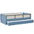 Cama Infantil Link - Com 2 Grades Em Palha Natural - Azul Sereno - Imagem 3