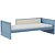 Cama Infantil Link - Com Meia Grade Em Palha Natural - Azul Sereno - Imagem 1