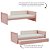 Cama Infantil Link - Com Meia Grade Em Palha Natural - Rose - Imagem 4