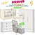 Quarto Completo Tutto + Cromo + Cozy - Berço 2 Em 1 + Cômoda Cromo + Roupeiro 3 Portas Cozy + Poltrona de Brinde Modelo Sonhos Com Puff Linho Bege - prontaentrega - Imagem 1