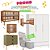 Quarto Completo - Berço Joy 3 Em 1 Madeira + Cômoda Aquarela Cacto + Roupeiro 3 Portas Cozy Branco Fosco + Poltrona de Brinde Modelo Sonhos Com Puff Linho Bege - prontaentrega - Imagem 1