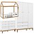 Quarto Completo - Liv + Unique - Mini Cama Montessoriana + Cômoda 6 Gavetas + Roupeiro 3 Portas - Branco soft / Freijó / Eco Wood - Imagem 1