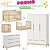 Quarto Completo - Berço Carvalho 3 em 1 + Cômoda 6 Gavetas Cozy + Roupeiro 3 Portas Cozy - Branco com Carvalho - prontaentrega - Imagem 1