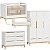 Quarto Completo - Cozy - Berço + Cômoda 6 Gavetas + Roupeiro 3 Portas - Branco Com Carvalho Malva - prontaentrega - Imagem 1