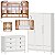 Quarto Completo - Berço Sleep 3 Em 1 Madeira + Cômoda Cromo Branco Fosco + Roupeiro 3 Portas Cozy Branco Fosco - prontaentrega - Imagem 1