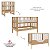Berço Que Vira Mini Berço E Mini Cama Sora - Madeira Caramelo - Imagem 3
