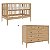 Conjunto Sora - Berço 3 Em 1 + Cômoda 5 Gavetas E 1 Porta - Madeira Caramelo - Imagem 1