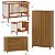 Quarto Completo Soley - Berço 2 Em 1 + Cômoda Com Porta + Guarda-Roupa 2 Portas - Nogueira - Imagem 1