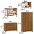 Quarto Completo Soley - Berço 2 Em 1 + Cômoda Com Porta + Guarda-Roupa 2 Portas - Nogueira - Imagem 4