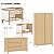 Quarto Completo Soley - Berço 2 Em 1 + Cômoda Com Porta + Guarda-Roupa 2 Portas - Carvalho Malva - Imagem 3