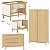 Quarto Completo Soley - Berço 2 Em 1 + Cômoda Com Porta + Guarda-Roupa 2 Portas - Carvalho Malva - Imagem 1