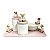 Kit Higiene De Cerâmica 4 Peças - Ursa Robby/Rosa Bebê - prontaentrega - Imagem 1
