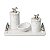 Kit Higiene De Cerâmica 4 Peças - Cavalinho Baby/Branco/Poá Azul - Imagem 1