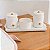 Kit Higiene De Cerâmica 4 Peças - Margarida Off White/Dourado - Imagem 2