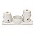 Kit Higiene De Cerâmica 4 Peças - Margarida Off White/Dourado - Imagem 1