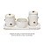Kit Higiene De Cerâmica 4 Peças - Margarida Off White/Dourado - Imagem 3