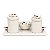 Kit Higiene De Cerâmica 4 Peças - Aviãozinho Off White - Imagem 1