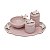 Kit Higiene De Cerâmica 4 Peças - Borboleta/Rosa Bebê/Poá - Imagem 1