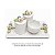 kit Higiene De Cerâmica 4 Peças - Floral/Off White - Imagem 3