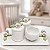 kit Higiene De Cerâmica 4 Peças - Floral/Off White - Imagem 2