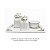 kit Higiene De Cerâmica 4 Peças - Hortensia/Off White/Dourado - Imagem 3