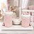 kit Higiene De Cerâmica 4 Peças - Laço/Rosa Bebê/Poá - Imagem 2