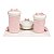 kit Higiene De Cerâmica 4 Peças - Laço/Rosa Bebê/Poá - Imagem 1