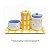 kit Higiene De Cerâmica 4 Peças - Margarida/Xadrez/Amarelo - Imagem 3