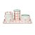 kit Higiene De Cerâmica 4 Peças - Margarida/Xadrez/Rosa - Imagem 1