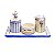 kit Higiene De Cerâmica 4 Peças - Menino/Listras - Imagem 1