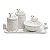 Kit Higiene De Cerâmica 4 Peças - Ovelha/Branco Com Poá - Imagem 1