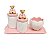 Kit Higiene De Cerâmica 4 Peças - Ursa Robby/Poá Rosa - Imagem 1