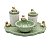 Kit Higiene De Cerâmica 4 Peças - Urso Cubo/Verde Malva - Imagem 1