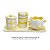 Kit Higiene De Cerâmica 4 Peças - Xadrez Amarelo - Imagem 3