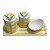 Kit Higiene De Cerâmica 4 Peças - Xadrez Amarelo/Amarelo - Imagem 1