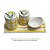 Kit Higiene De Cerâmica 4 Peças - Xadrez Amarelo/Amarelo - Imagem 3