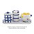 Kit Higiene De Cerâmica 4 Peças - Xadrez/Azul/Amarelo - Imagem 3