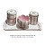 Kit Higiene De Cerâmica 4 Peças - Xadrez/Rosa/Flor - Imagem 3