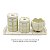 Kit Higiene De Cerâmica 4 Peças - Xadrez/Verde Claro - Imagem 3