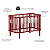 Conjunto - Berço 2 Em 1 Kurve + Cômoda 6 Gavetas - Vermelho Cherry - Imagem 5