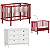 Conjunto - Berço 2 Em 1 Kurve + Cômoda 6 Gavetas - Vermelho Cherry - Imagem 1