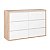 Cômoda Infantil 6 Gavetas Wood - Branco Com Carvalho - Imagem 1