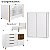 Quarto Completo - Berço 2 Em 1 Capri + Cômoda Capri Com Nicho + Guarda-Roupa White II - Branco/Pés Mel - Imagem 3
