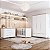 Quarto Completo Olivia - Berço 2 Em 1 + Cõmoda C/Porta + Roupeiro 3 Portas - Pé Quadrado - Branco Com Cinamomo - Imagem 2