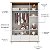 Quarto Completo Olivia - Berço 2 Em 1 + Cõmoda C/Porta + Roupeiro 3 Portas - Pé Quadrado - Branco Com Cinamomo - Imagem 8