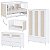 Quarto Completo Fofura - Berço 2 Em 1 + Cõmoda 3 Gavetas + Guarda-Roupa 3 Portas - Branco Com Rattan - Imagem 1
