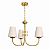Lustre Dourado Liso - 3 Braços Cúpulas - Imagem 1